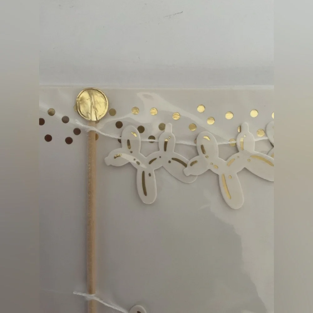 SLANT balloon Dog Garland Cake Topper NWT